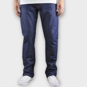 Neo Blue Jeans Mens 36 Blue Dark Indigo Raw Slim Fit 100% Cotton Denim #2724 USA